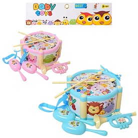 Музичні інструменти 890-18 барабан, дудка, маракаси, 2 кольори, кул., 28,5-32-10 см. - 1 - smarttoys.com.ua