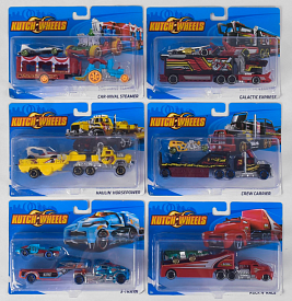 Трейлер з машинкою T-G 868-1 6 видів, металопластик, на аркуші - 1 - smarttoys.com.ua