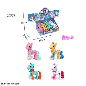 Поні HS9605 з гребінцем 4 кольори.35 * 19 * 23/24/480 / ЦІНА ЗА 1 ШТ. - 1 - smarttoys.com.ua