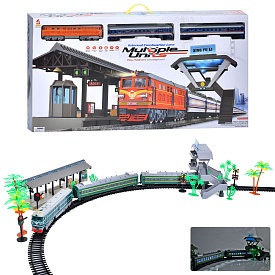 Залізниця 22916 230-103см., локомотив, 2 вагони, 2 кольори,  муз., світло,бат.,кор.,91,5-43,5-9,5см. - 1 - smarttoys.com.ua