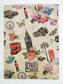 Блокнот, А4 мягк.обкл, 96арк, кліт, верхня спіраль, А - 1 - smarttoys.com.ua