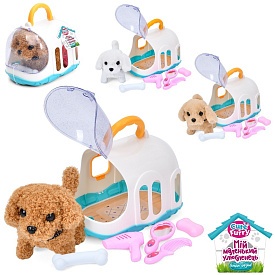 Тварина в переносці 051-1B собака, ходить, набір грумера, 3 види,  муз., бат., кул., 22-16-16 см. - 1 - smarttoys.com.ua