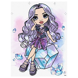 Набір для розпису по номерах для дітей "Rainbow High. Violet" зі стразами 30х40см - 1 - smarttoys.com.ua