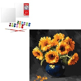 Набір для розпису по номерах "Соняшник в темряві" 40x40см - 1 - smarttoys.com.ua