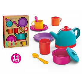 Набір посуду XG1-22D чайник, каструля, чашки, тарілки, 11пр, в кор-ці, 29,5-37-9,5см - 1 - smarttoys.com.ua