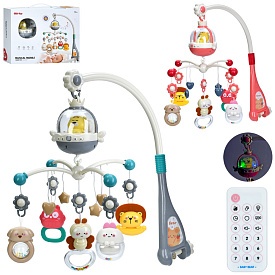 Карусель на ліжко 6048 дист.кер.(ІЧ), пульт, підвіски 5шт., проектор, муз., світло, бат., кор. - 1 - smarttoys.com.ua