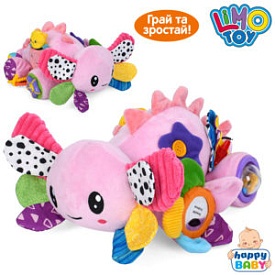 Підвіска м'яка HB 0119 A аксолотль,сенсор.гра/тактил.гра,рухл.дет,шуршить,брязкал.плюш.розтяжка.пак. - 1 - smarttoys.com.ua