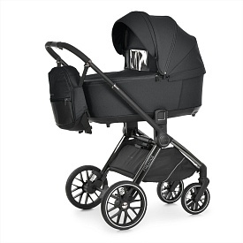 Коляска універсальна 2в1 El Camino PRESTIGE ME 1124-3 Black (1шт) люлька+прогул.блок,хром.рама, 2 дощовика, моск.сітка,рюкзак,алюмин, чорний - 1 - smarttoys.com.ua