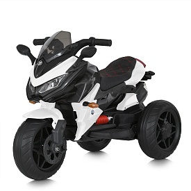 Мотоцикл M 4274EL-1 2 мотори 35W, 1 акум.12V9AH, MP3, TF, USB, EVA, муз., світло, шкіра, білий. - 1 - smarttoys.com.ua