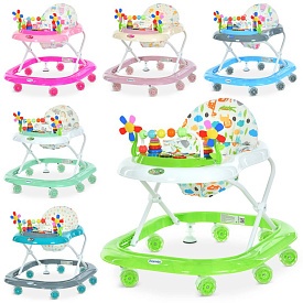 Ходунки M 3619-2 колеса 8 шт.(6см), регул. висота, 6 кольорів, муз., світло, бат. - 1 - smarttoys.com.ua