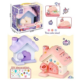 Скарбничка 202A-P будиночок, наліпки-декор, гроші, рожевий, кор., 22-23-16см. - 1 - smarttoys.com.ua