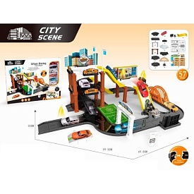 Гараж FJ-642 6 машин, 3 поверхи, 57 деталей, кор., 50-38-6,5 см. - 1 - smarttoys.com.ua