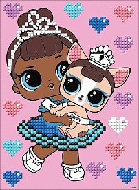 Вибіркова алмазна мозаїка для дітей "LOL Surprise! Miss Baby With Miss Puppy" 15x20см - 1 - smarttoys.com.ua