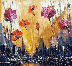 Набір для розпису по номерах. "Маки над мегаполісом" 40*40см - 1 - smarttoys.com.ua