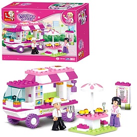 Конструктор SLUBAN M38-B0155 "Рожева мрія": кафе на колесах, фігурки, 102 дет. - 1 - smarttoys.com.ua