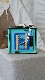 Бізікуб 15х15х15 см з дзеркалом бірюзовий - 14 - smarttoys.com.ua