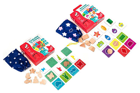 Гра настільна "Фігурки у мішечку. Кольори та форми" дерев’яні  (укр) ZB 2001-01 (6) "Vladi Toys" - 1 - smarttoys.com.ua