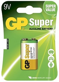 Батарейка GP SUPER ALKALINE 9V 1604A-5UE1, 6LF22 - 1 - smarttoys.com.ua