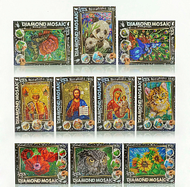 Набір творчості "Діамантовий живопис. DIAMOND MOSAIC" DM-02-01,02,03,04...10 мал. (10) "Danko Toys" - 1 - smarttoys.com.ua