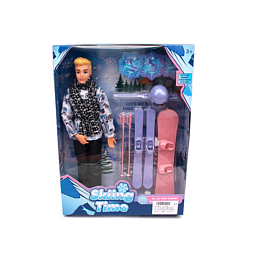 Лялька 216B хлопчик, шарнірний, лижі, сноуборд, кор., 24-32-5 см. - 1 - smarttoys.com.ua