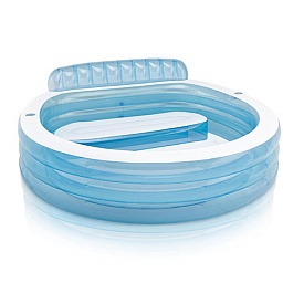 Басейн 57190 590л, з надув.сид., злив.клапан, 2 клапани швид. накачування та здування, 229-218-79 см - 1 - smarttoys.com.ua