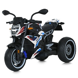 Мотоцикл M 6142EL-1 2 мотори 25W, 1 акум. 12V7AH, MP3, TF, USB, EVA, шкіра, муз., світло, білий. - 1 - smarttoys.com.ua