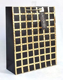 Пакет 33*45*12.7см паперовий "Золоті квадрати" 12шт в пак - 1 - smarttoys.com.ua