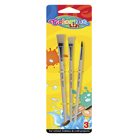 Пензлики шкільні 3 шт в блістері COLORINO /12/ - 1 - smarttoys.com.ua