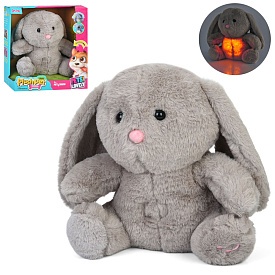 Нічник MC-1107 зайчик, дихає, м'яка іграшка, плюш, світло, муз., бат., кор., 29-32-17 см. - 1 - smarttoys.com.ua