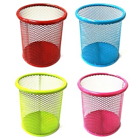 Стакан для ручок, металевий, круглий, 9,5*7,5см, кольоровий, Leader - 1 - smarttoys.com.ua