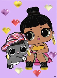 Вибіркова алмазна мозаїка для дітей "LOL Surprise! Honey Bun With Bunny Hun" 15x20см - 1 - smarttoys.com.ua