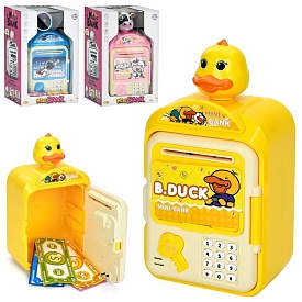 Скарбничка MK 5686 сейф з кодом,затяг.купюри,тріскачка,купюри,3види,муз.,світло,бат.,кор.,18-27-13см - 1 - smarttoys.com.ua