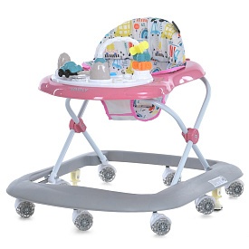 Ходунки ME 1215 SIMPLY Pink  музика, колеса 8шт, стопор, на бат-ці, рожевий - 1 - smarttoys.com.ua