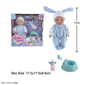 Пупс YL2317D-H п'є-пісяє, горщик, пляшечка, соска, кор., 17,5-17,5-9 см. - 1 - smarttoys.com.ua