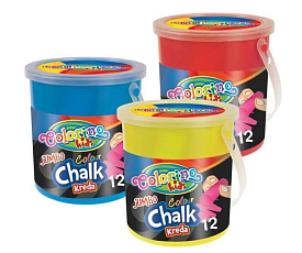 Крейда безпильова кольорова JUMBO 12шт в відерці COLORINO - 1 - smarttoys.com.ua