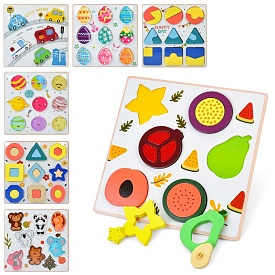 Дерев'яна іграшка Пазли MD 0726 рамка-вкладиш, мікс видів, кул., 22,5-22,5-2 см. - 1 - smarttoys.com.ua