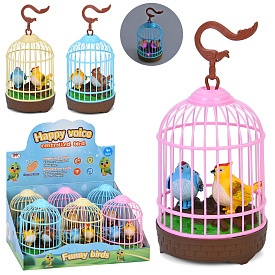 Птах 399-19 2шт., в клітці, реагує на хлопок,3 кольори,муз.(англ),світло,6 шт. в диспл.,32-16,5-21,5 - 1 - smarttoys.com.ua