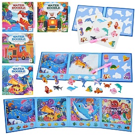 Книжка для малювання INT 0025 для малювання водою, маркер для води, картинки з липучками,4 види,кул. - 1 - smarttoys.com.ua