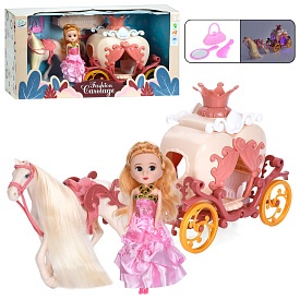 Карета 1922C лялька, аксесуари, муз., світло, бат.(табл), кор., 45-23,5-14 см. - 1 - smarttoys.com.ua