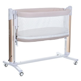 Ліжечко-манеж ME 1125-G NOA Beige дитяче, APP,LED екран,4кол.,мартрас,гойдалка,ремені,сумка,зол-беж. - 1 - smarttoys.com.ua