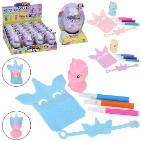 Набір для творчості 3311C фігурка-розмальов.,єдиноріг,змивається водою,флом.3шт.,24шт.в диспл.,лист. - 1 - smarttoys.com.ua