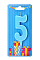 Свічка для торта  "Цифра 5" блакитна - 1 - smarttoys.com.ua