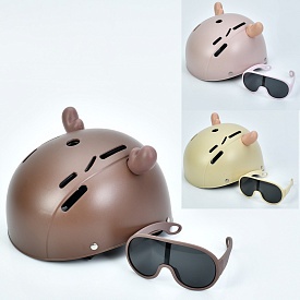 Шолом MS 4561 9 отворів, ріжки, окуляри, 3 кольори, кул., 24,5-21-14 см. - 1 - smarttoys.com.ua