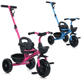 Велосипед MT 1041-2 3кол.EVA(10/8),перед./зад.кошик,батьк.ручка,наклад.на сид.,2кольори,рожев.,блак. - 1 - smarttoys.com.ua