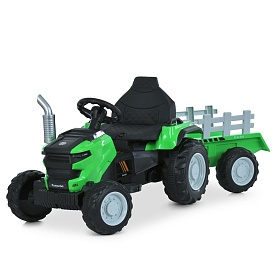 Трактор M 6261EBLR-5 2,4G радіок,1акум12V7AH, 2*35W,MP3,USB,TF,BT,EVA,муз.,світло.,шкіра,зелений - 1 - smarttoys.com.ua