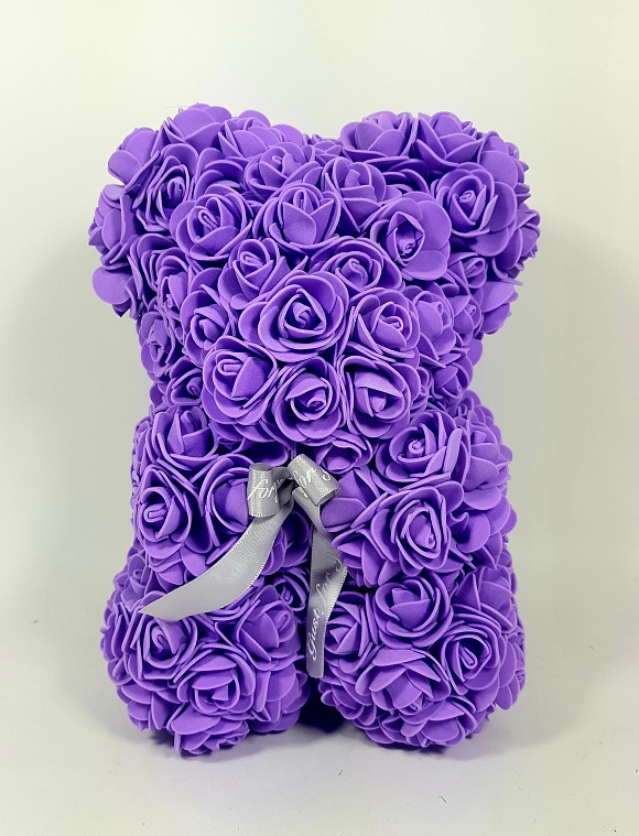 Ведмедик зі штучних 3D троянд 25 см - 3 - smarttoys.com.ua