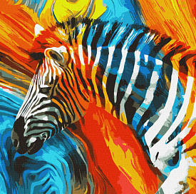 Набір для розпису по номерах. "Кольорова зебра" 50*50см											 - 1 - smarttoys.com.ua