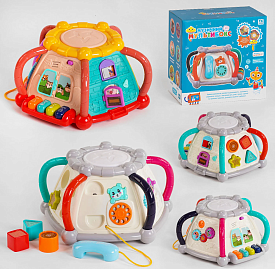 Музичний мультибокс 96338 (18) "TK Group", УКРАЇНСЬКЕ ОЗВУЧУВАННЯ, 2 кольори, 4 пісні, 4 казки, мелодії, сортер, музичний барабан, в коробці - 1 - smarttoys.com.ua