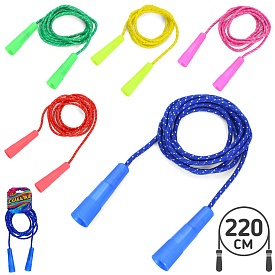 Скакалка MS4384-2.2,2м(ручки включ),мотузка,5кол, на листі, 10-19-3см - 1 - smarttoys.com.ua