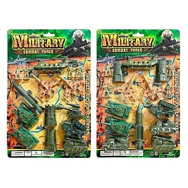 Набір з транспортом 61611-1-2 військовий, літак, гелікоптер,танк,гармата,солтат,2вида,лист,28-43-4см - 1 - smarttoys.com.ua